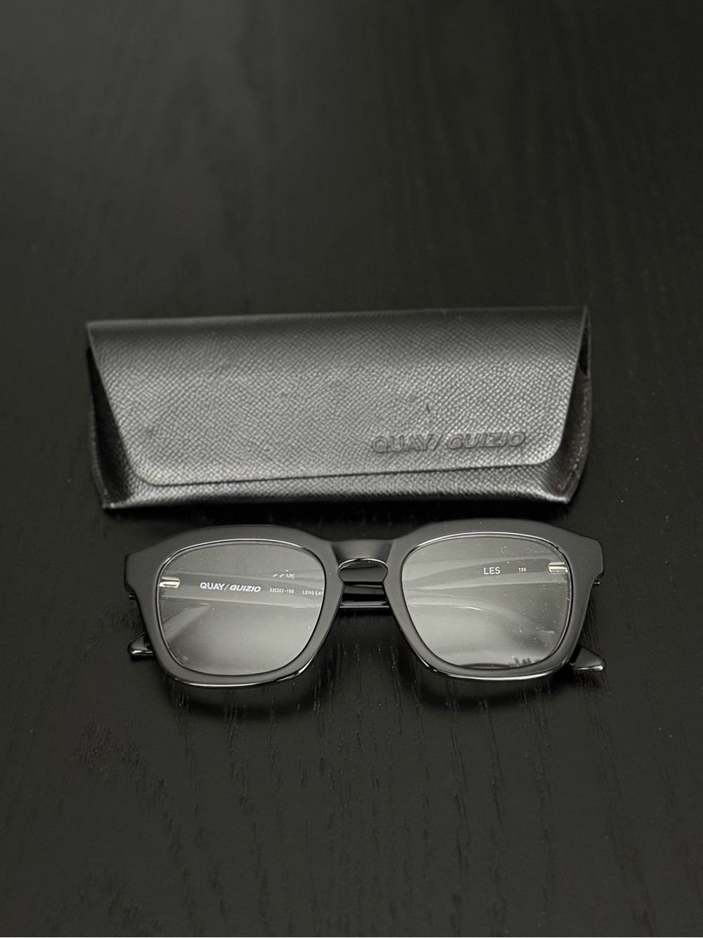 Quay x Guzio Black Sunglasses with Case - no prescription
